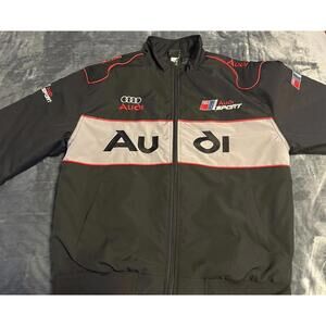 Unisex Adult Audi Jacket Ebroidered Cotton Padded F 1 Racing Jacket SIZE: LARGE